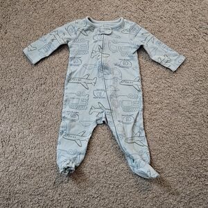 Carter's Light Blue Airplane Print Footie